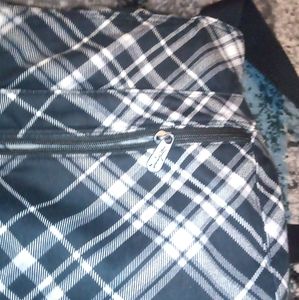 Plaid black and white handbag